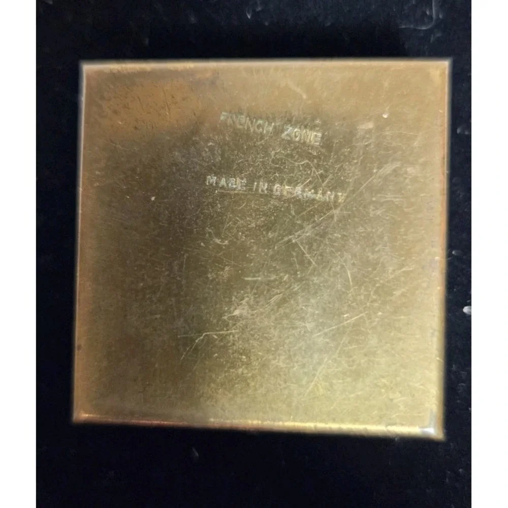 Vintage '45-'49 Stamped French Zone Made in Germany Brass Pocket Ashtray Hinged